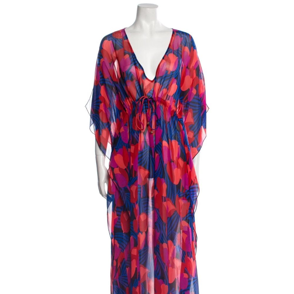 Tory Burch 100% Silk Designer Tent Dress Sheer Unique Lightweight Size M/L